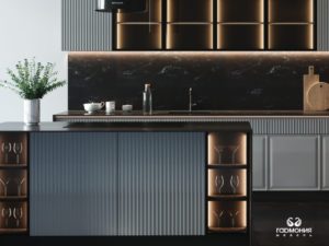 стильная кухня хайтек островная